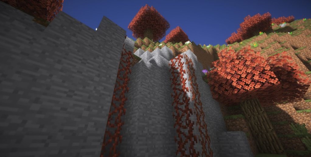 Осенний дом из дерева и тыкв в Minecraft