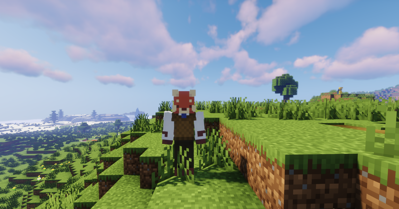 Геймплей Minecraft с модом Farming Crossing, демонстрирующий новые фермы и ландшафт