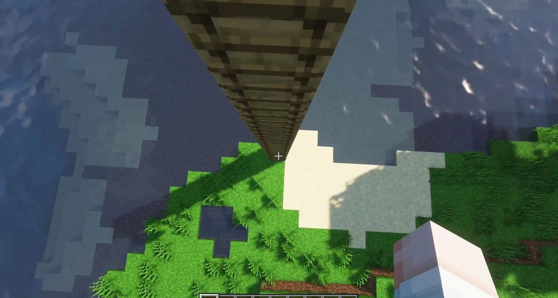 Игровой процесс с модом Faster Ladder Climbing в пещере Minecraft
