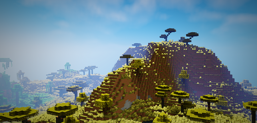 Группа игроков в Minecraft вместе строит большой замок