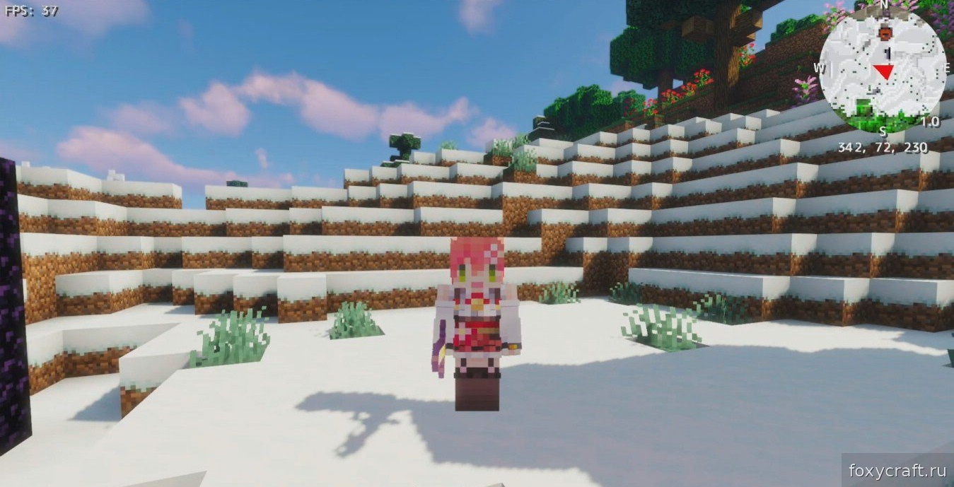 Женский персонаж в разных позах и ситуациях в Minecraft