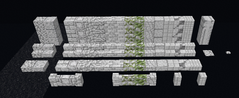 Интерфейс инвентаря с новыми декоративными блоками в Minecraft