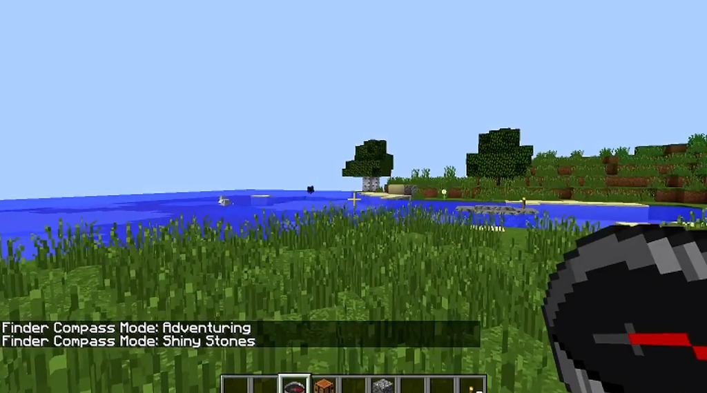 Пример работы Finder Compass в пещере Minecraft