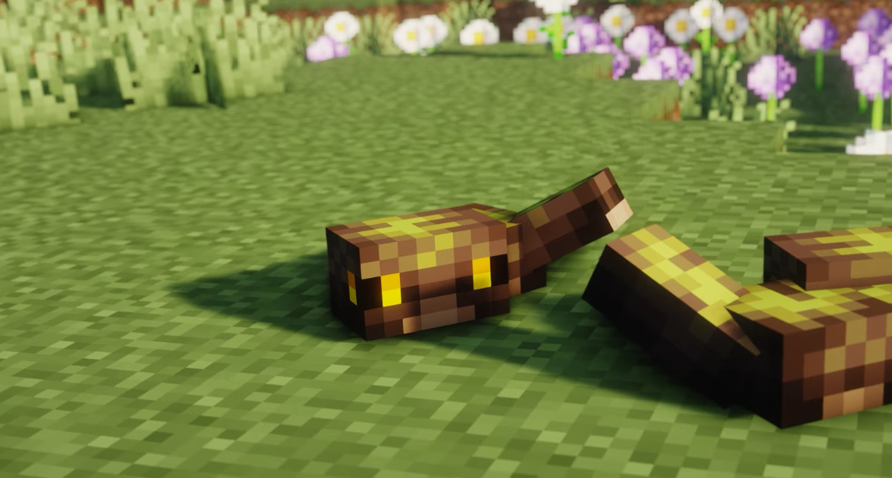 Разные виды змей Нилло в Minecraft с модом FinzWild Friends