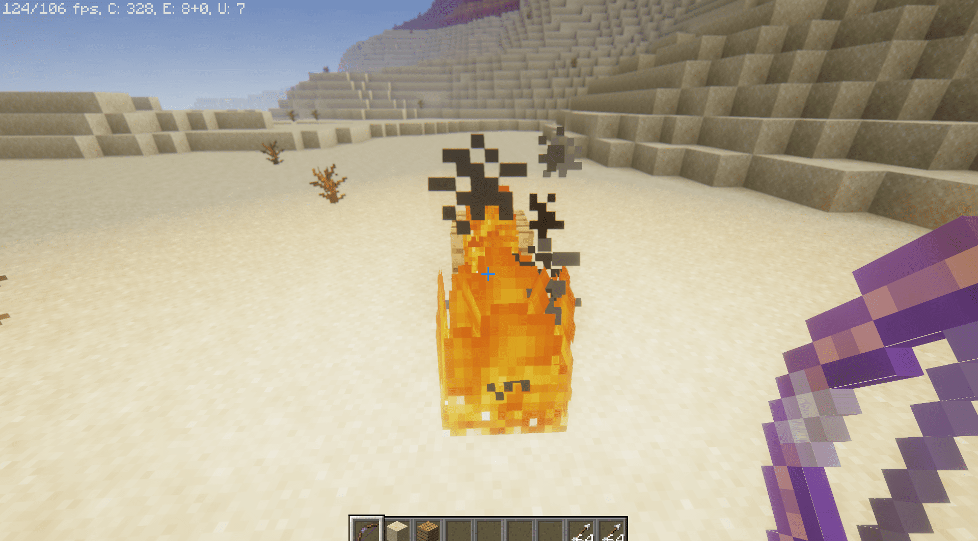 Настройки мода Fire Arrows Ignite Fire в меню Minecraft