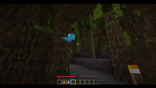 Анимация Fireflallay в Minecraft: светящийся моб с частицами пламени