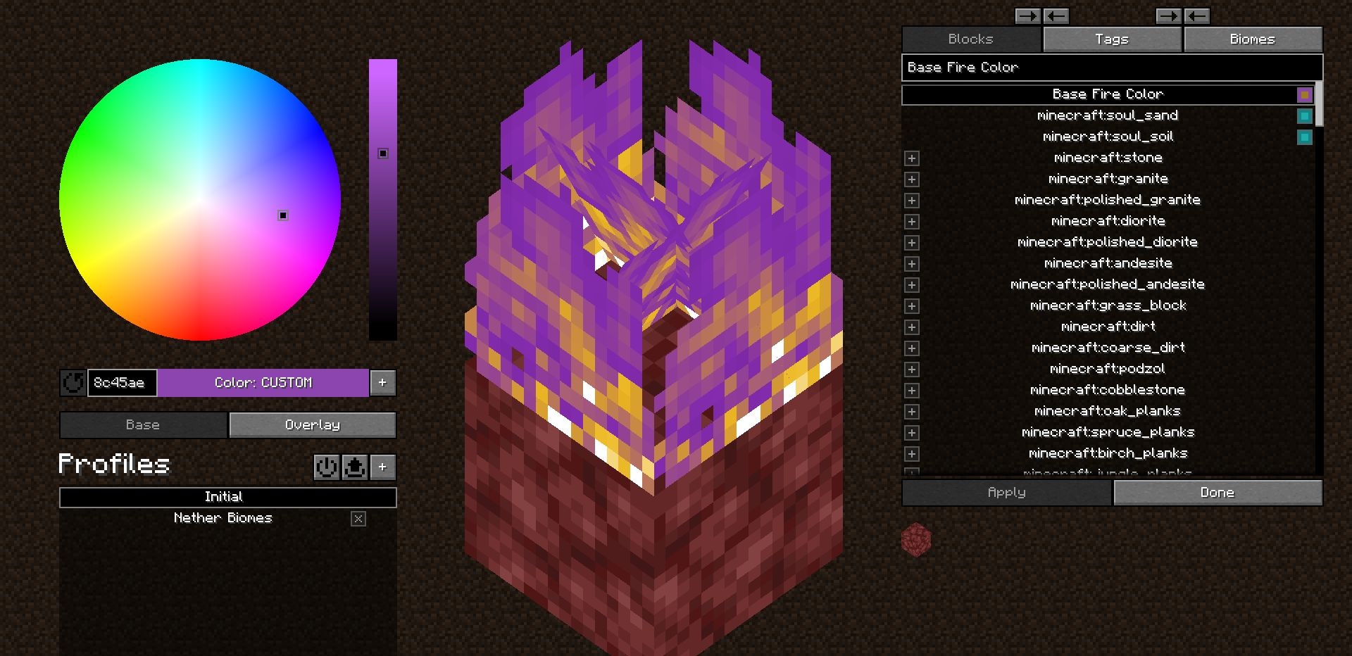 Яркие примеры использования Firorize в разных биомах Minecraft