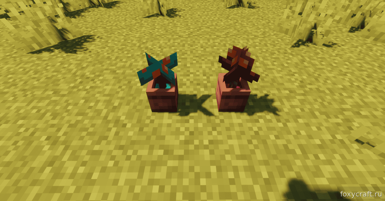 Пример использования Flower Pots+ в интерьере дома в Minecraft
