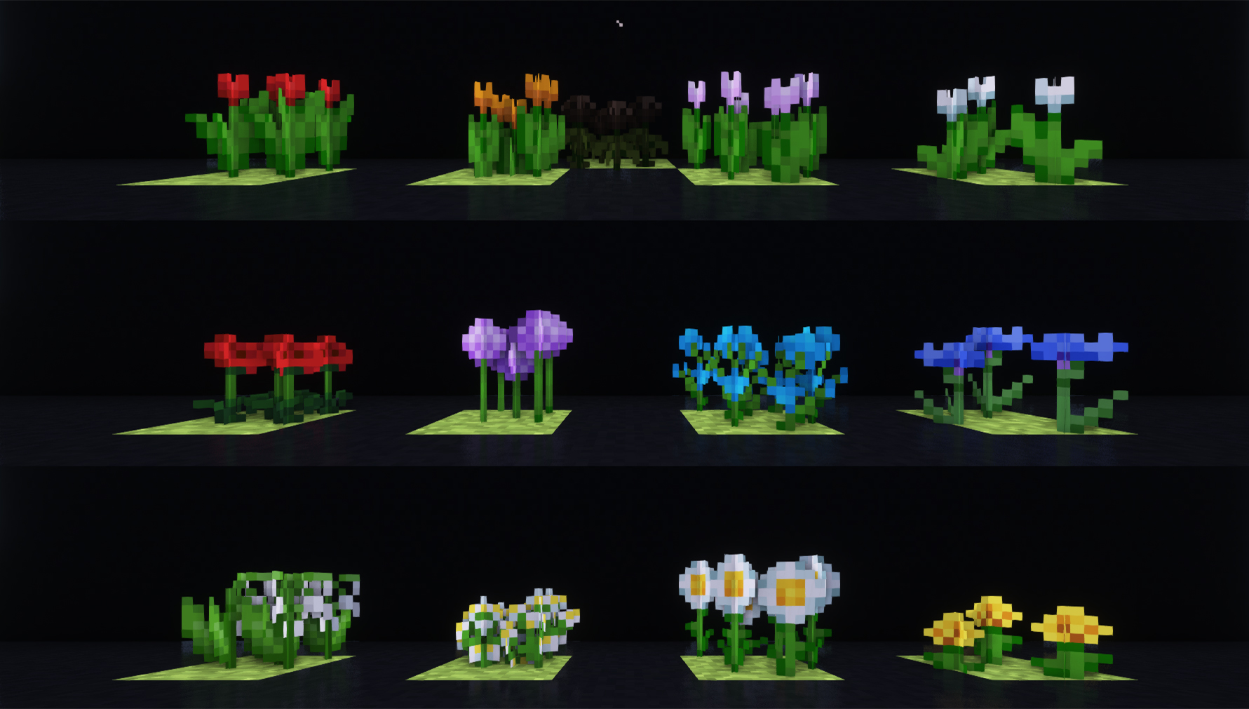 Яркие цветы в Minecraft для украшения садов