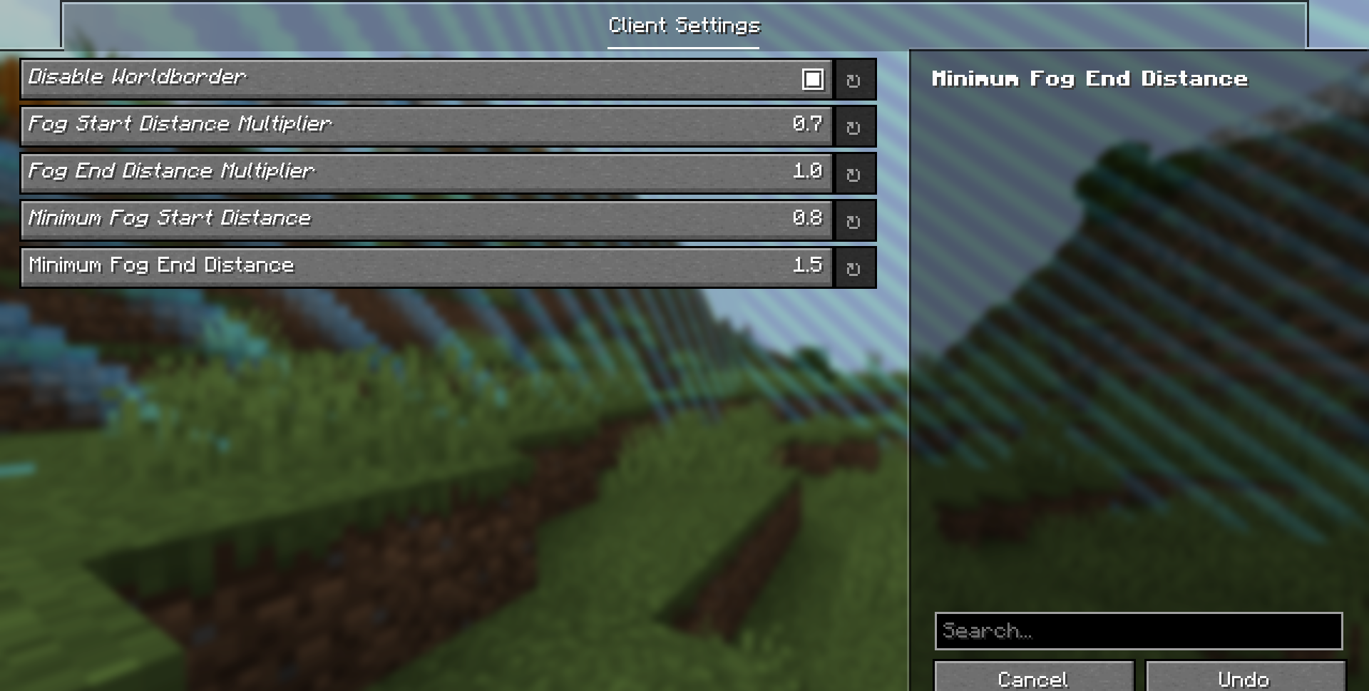 Туманная граница мира в Minecraft с Foggy Border Mod - реалистичный эффект