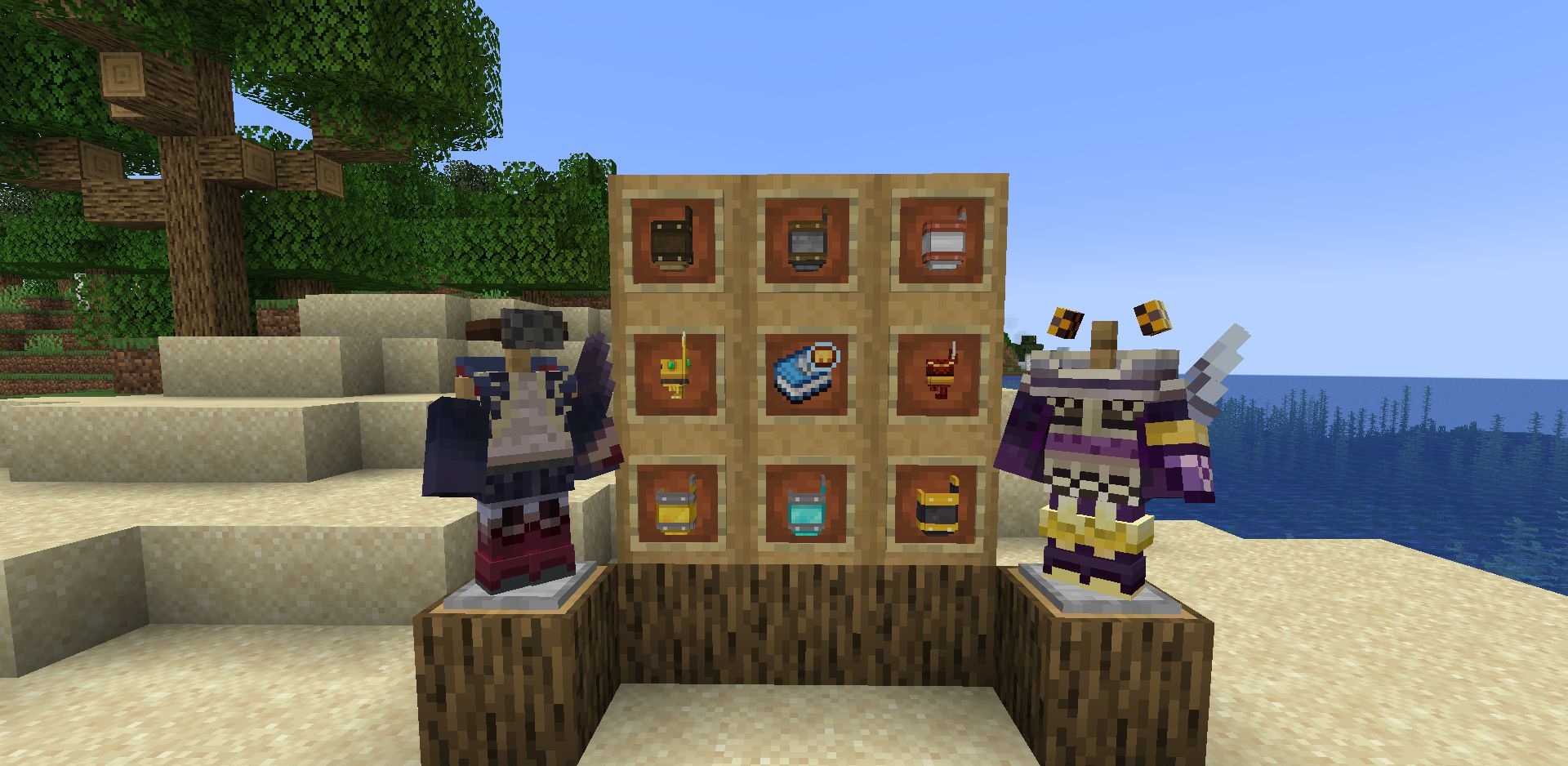 Игровой скриншот Forcemaster Mod с демонстрацией магических атак в Minecraft