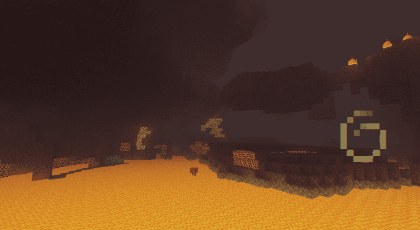 Пример восстановленного ландшафта в Minecraft с помощью мода Forgiving World