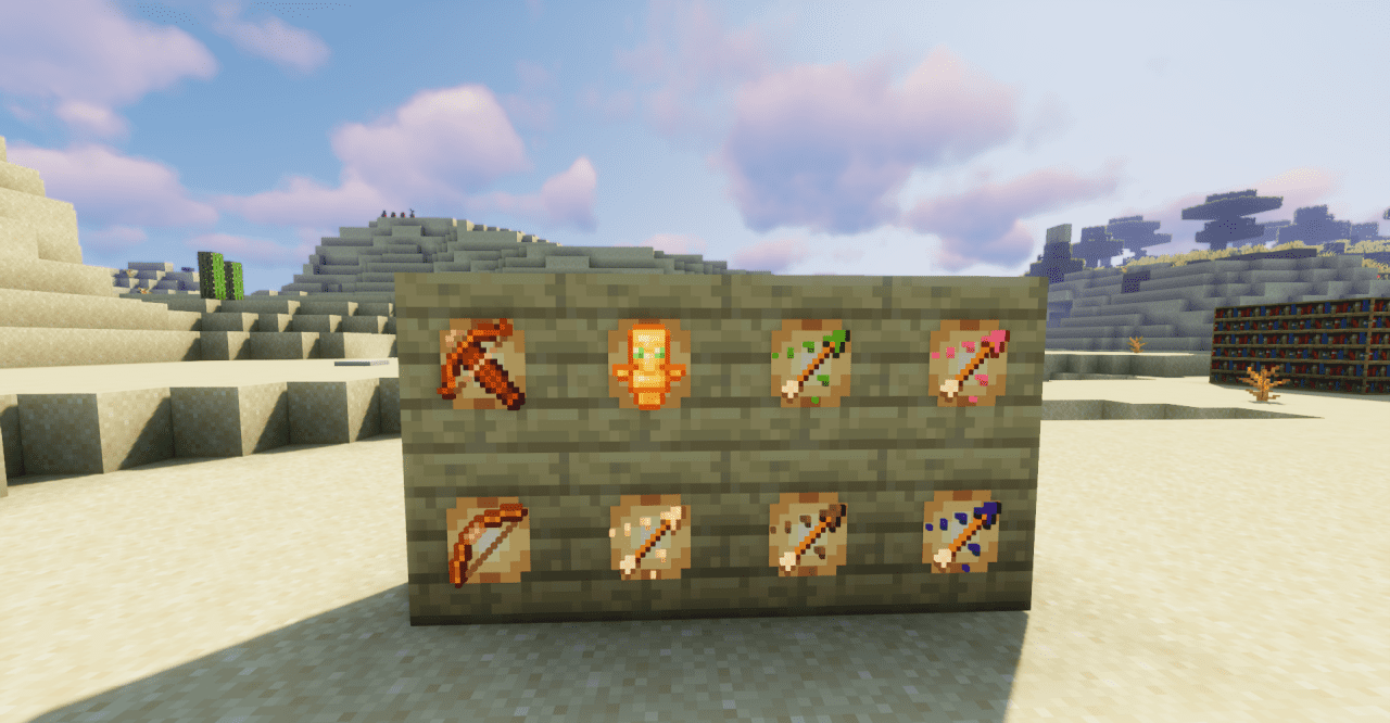 Пример оформления интерьера с помощью невидимых рамок в Minecraft
