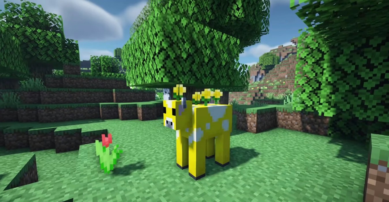 Игрок взаимодействует с новыми мобами из Friends and Foes в Minecraft