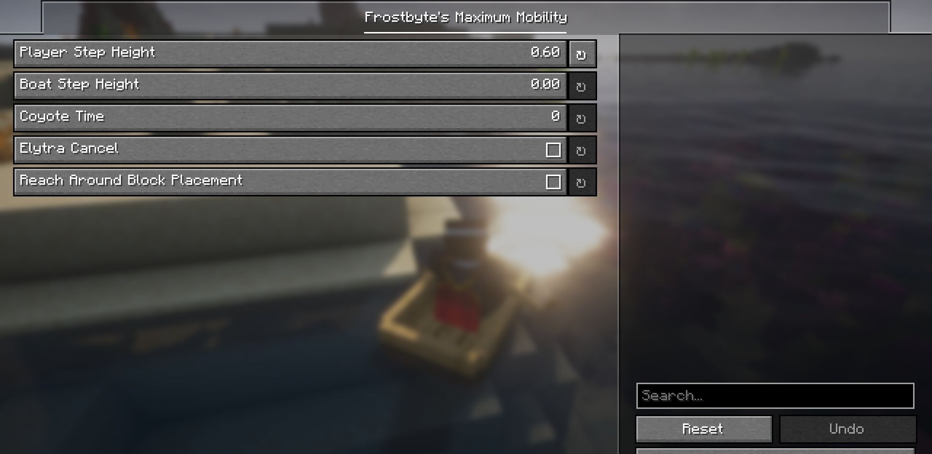 Геймплей мода Frostbyte’s Maximum Mobility: персонаж взбирается по блокам без прыжков