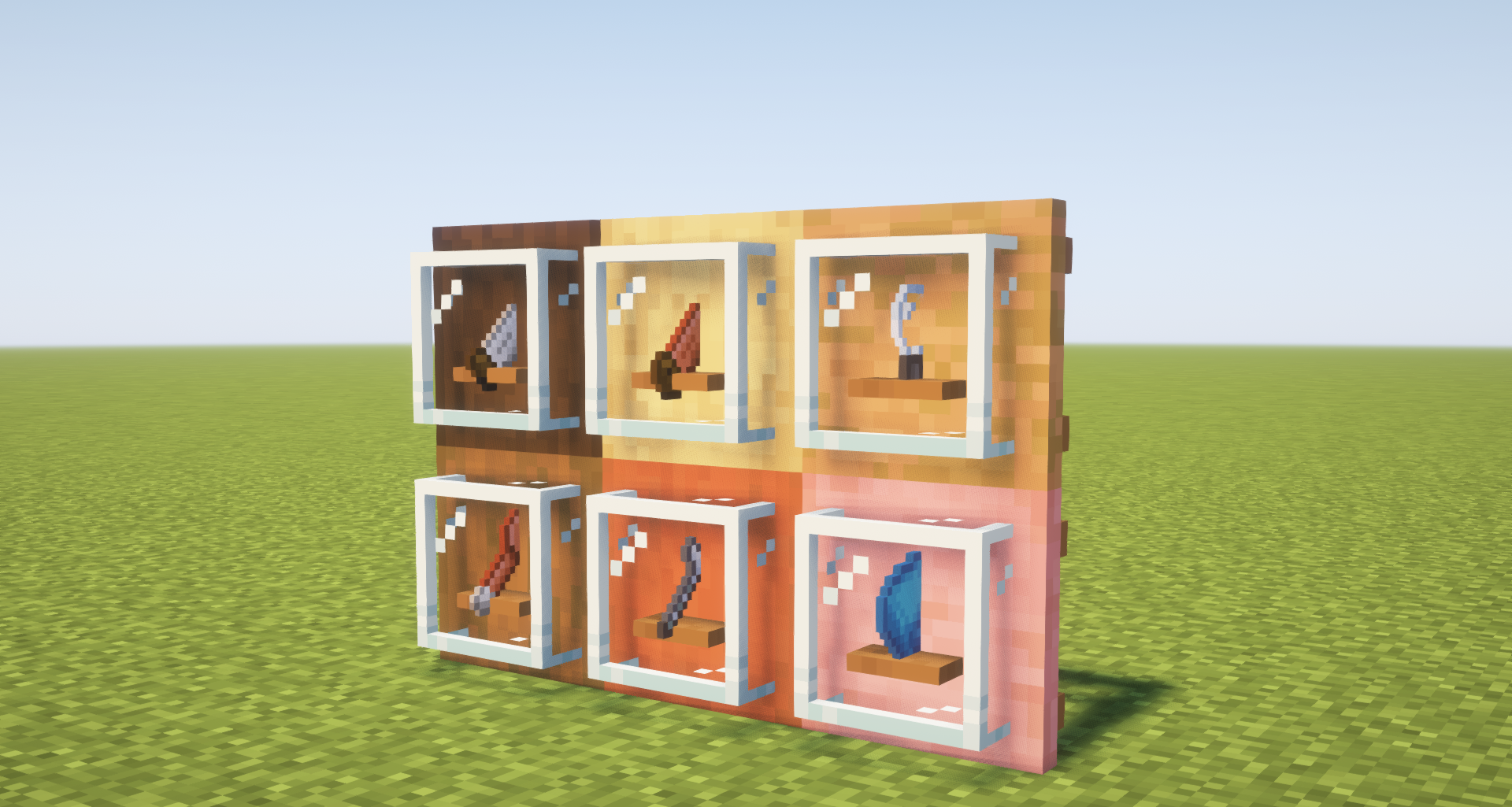 Кухня в Minecraft с плитой и посудой из мода Furnitury