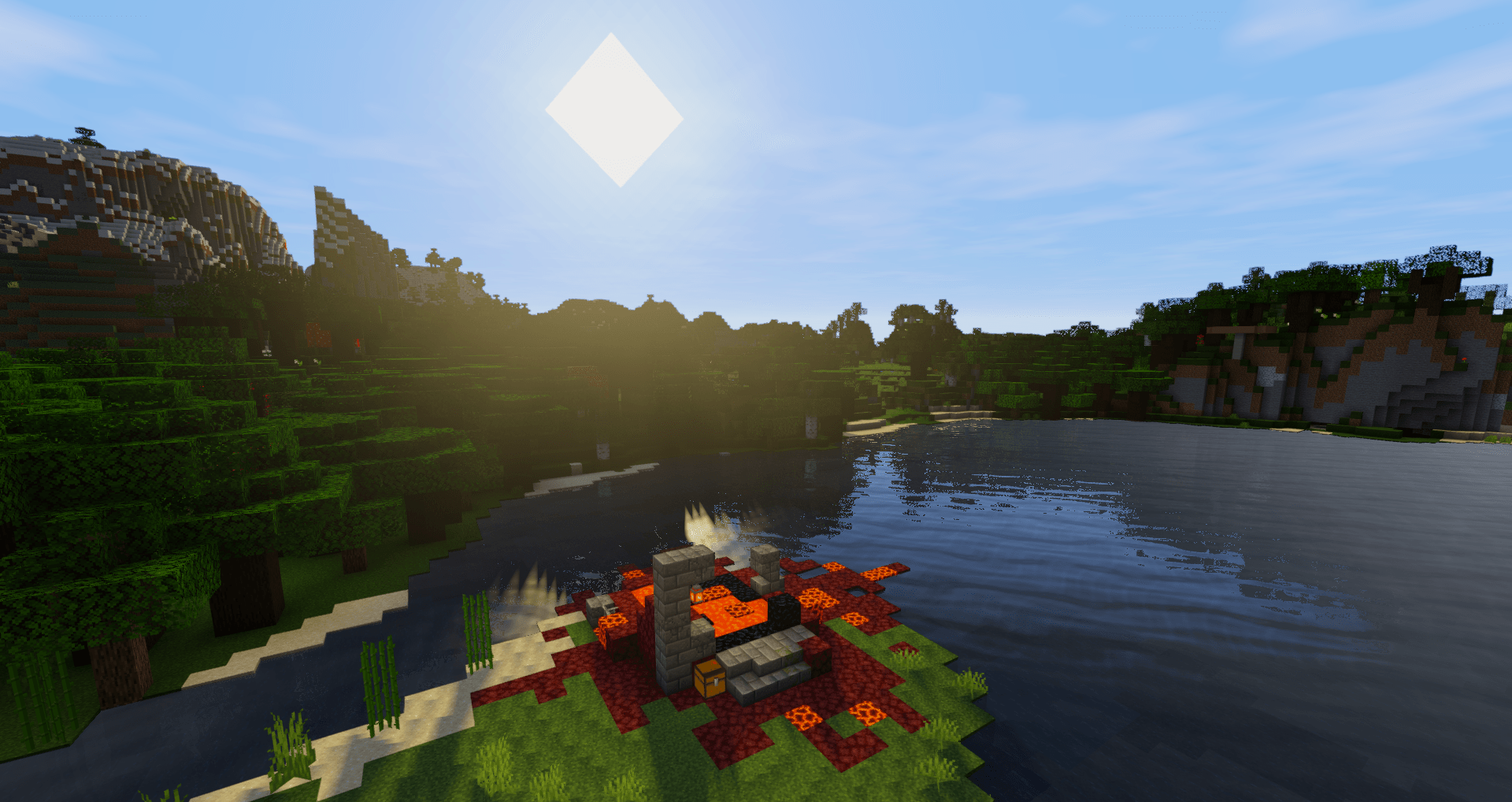 Сравнение стандартной графики Minecraft и улучшенной версии с шейдерами