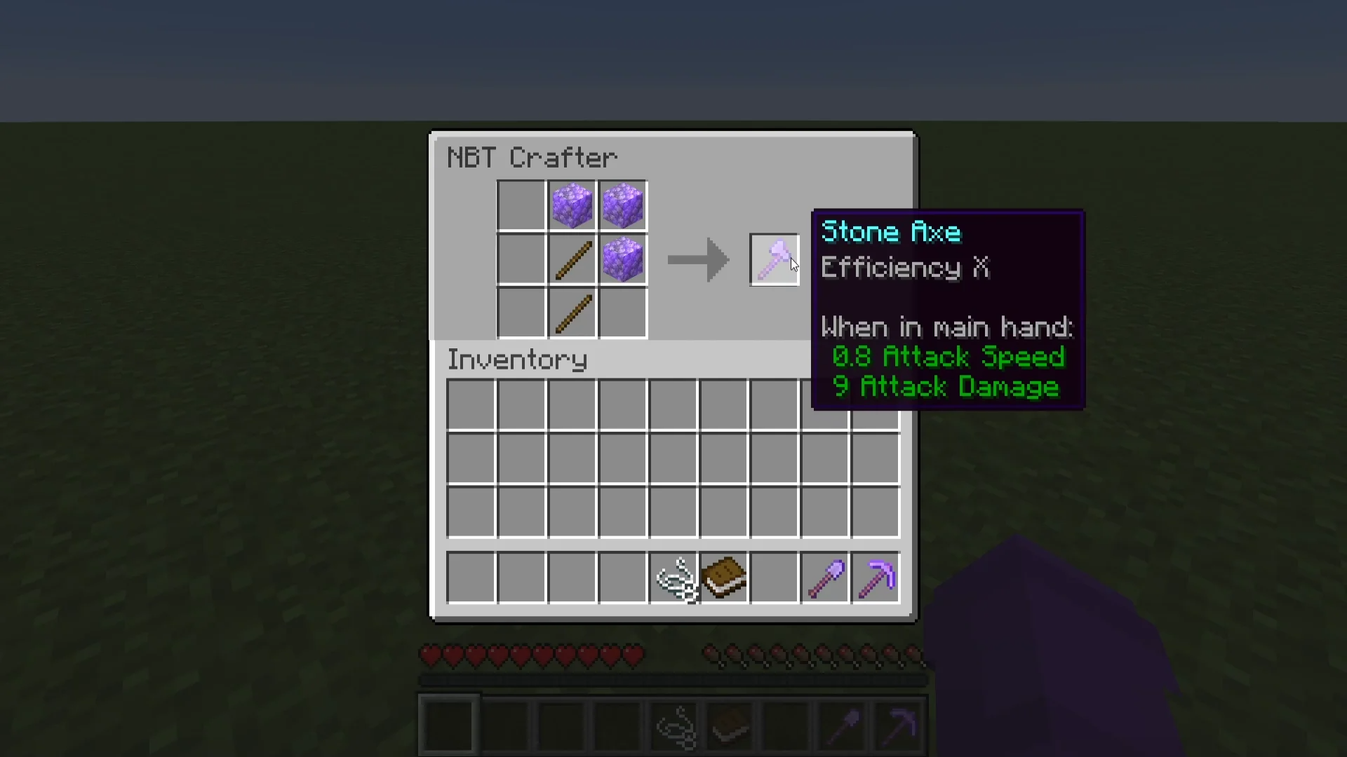 Интерфейс верстака в Minecraft с рецептами крафта различных предметов