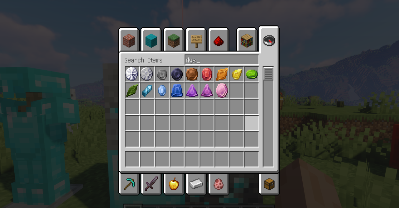 Интерьер в Minecraft с использованием текстур-пака Gem Dyes для создания роскошного декора из драгоценных камней