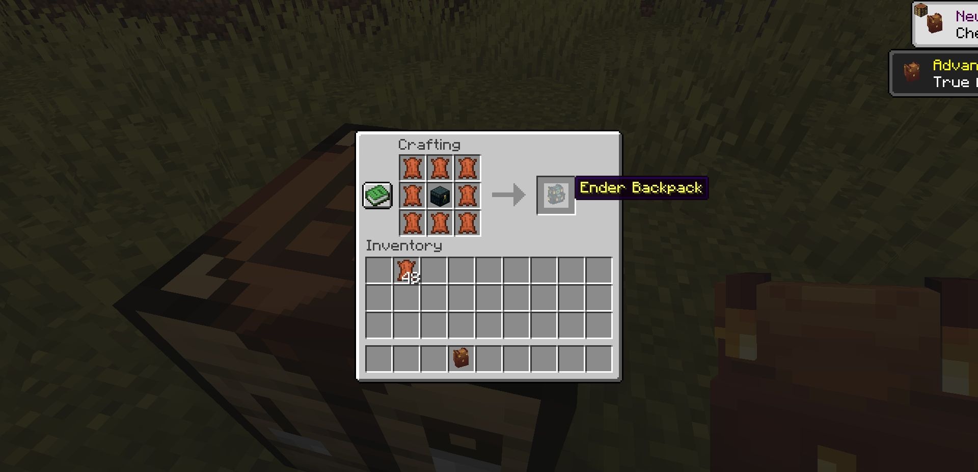 Рюкзак Эндермена в Minecraft с глазом эндермена на текстуре