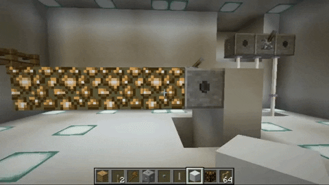 Анимация строительства дома в Minecraft из дерева и камня