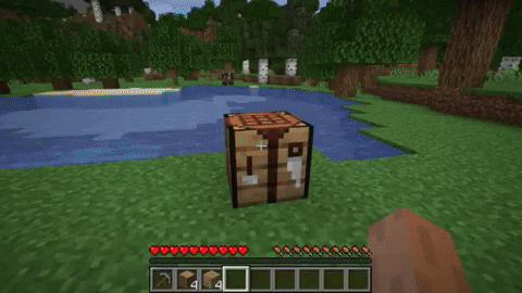 Анимация добычи алмазов в шахте Minecraft