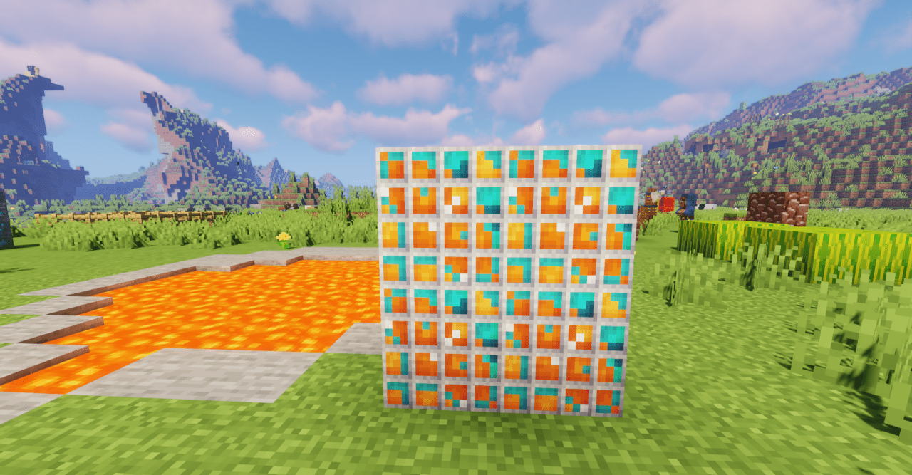 Готовые постройки с использованием Glazed Tiles в разных биомах Minecraft