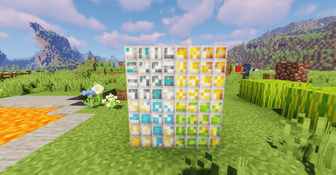 Терракота с текстурой Glazed Tiles в современном интерьере дома в Minecraft