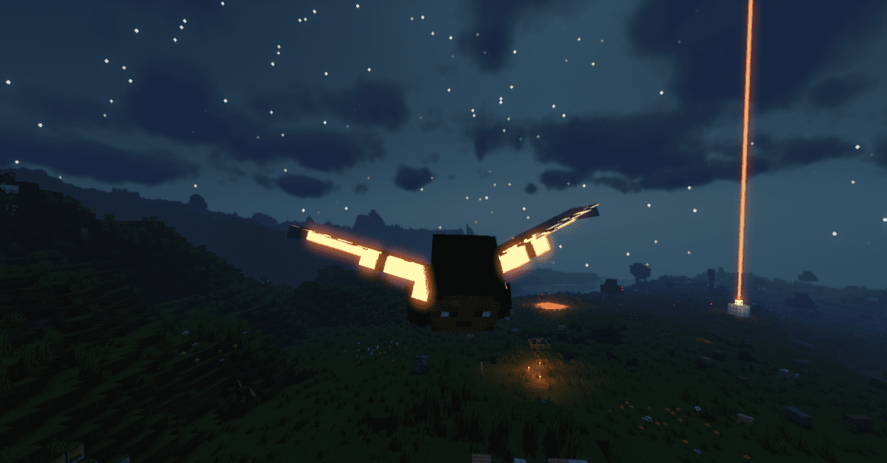Разные варианты цветов светящихся элитр в Minecraft