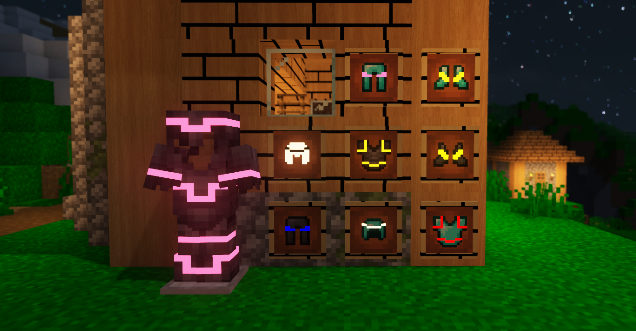 Настройки активации текстур-пака Glowing Trims в Minecraft