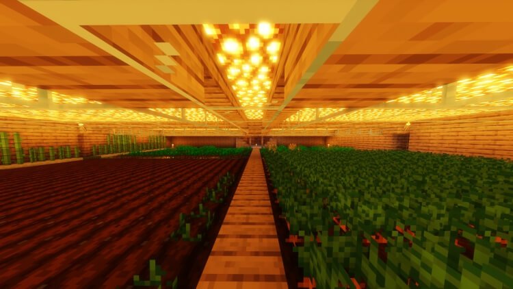 Красивый пейзаж в Minecraft с установленными GLSL шейдерами