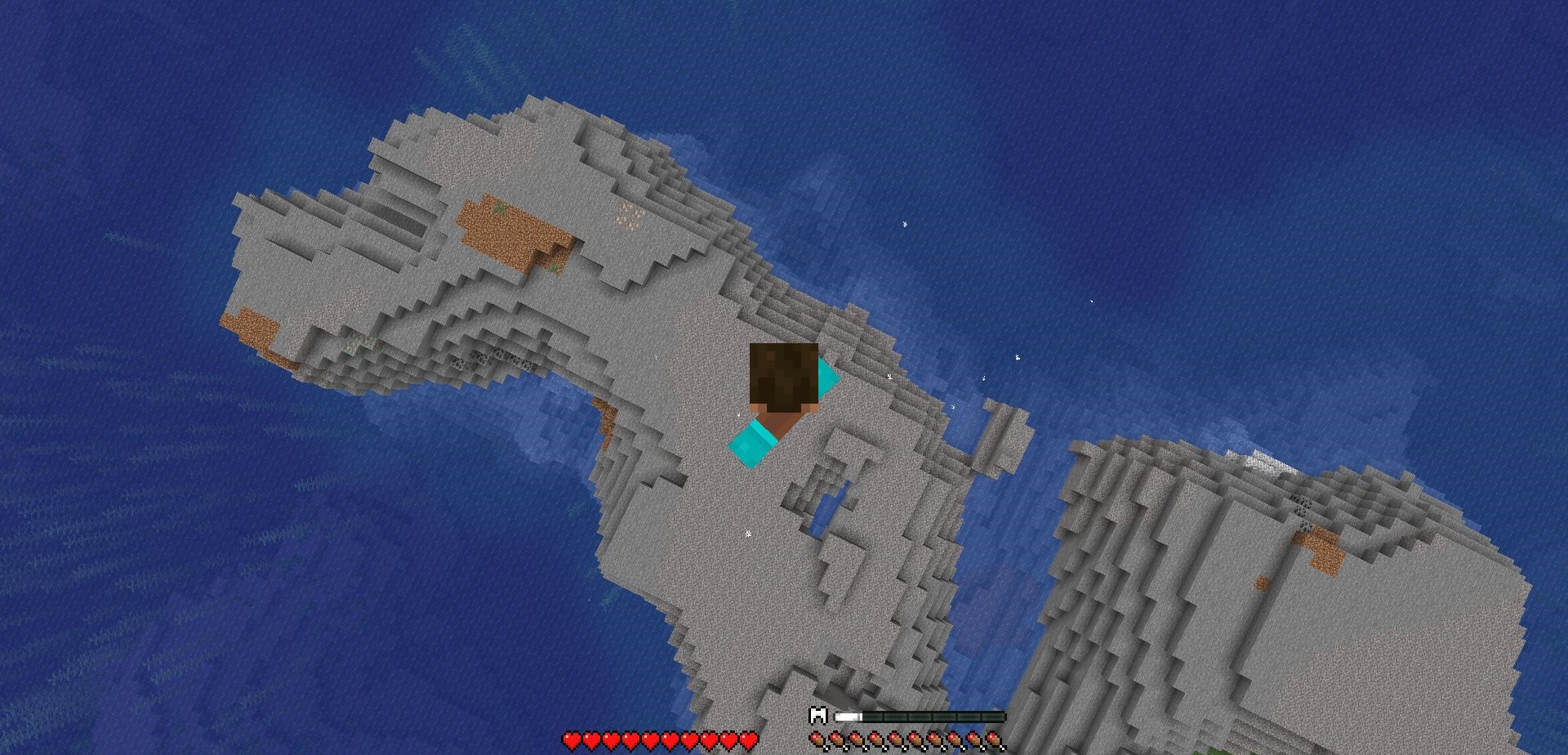 Персонаж Godling парит над миром Minecraft с эффектом свечения