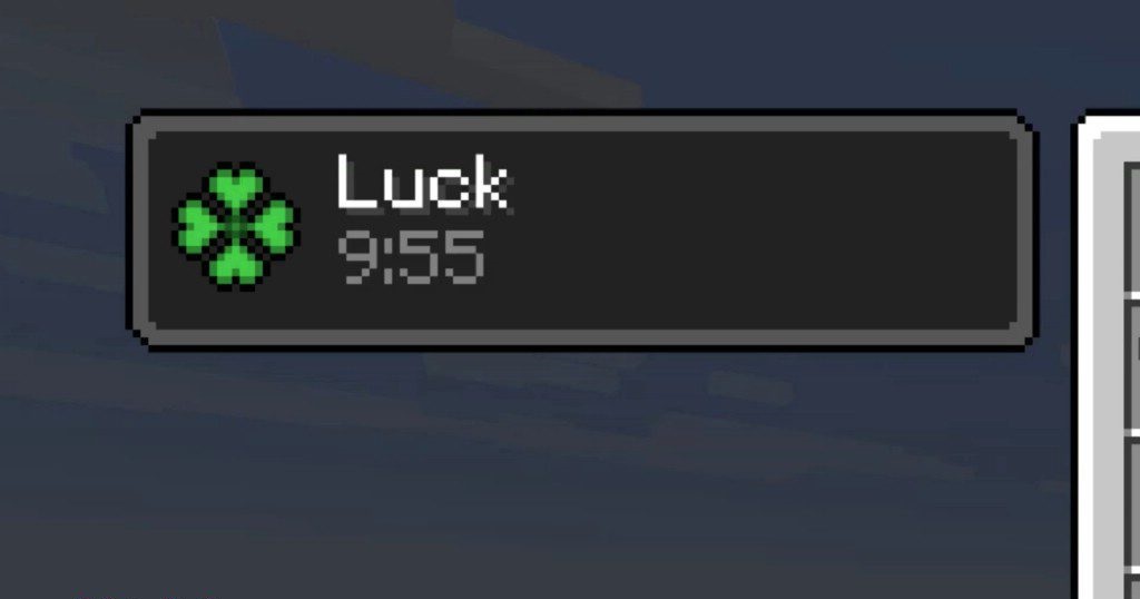 Эффект удачи после отпускания золотой рыбки в Minecraft