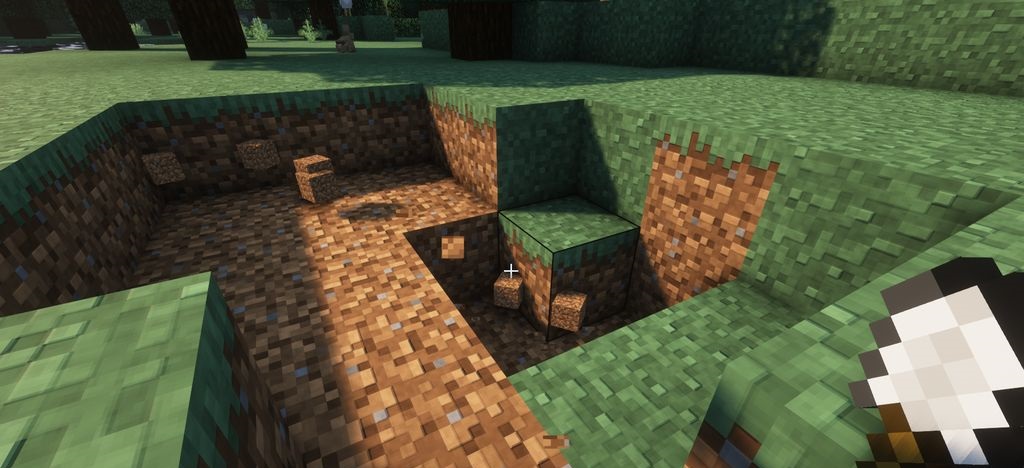 Интерфейс крафта семян травы в инвентаре Minecraft