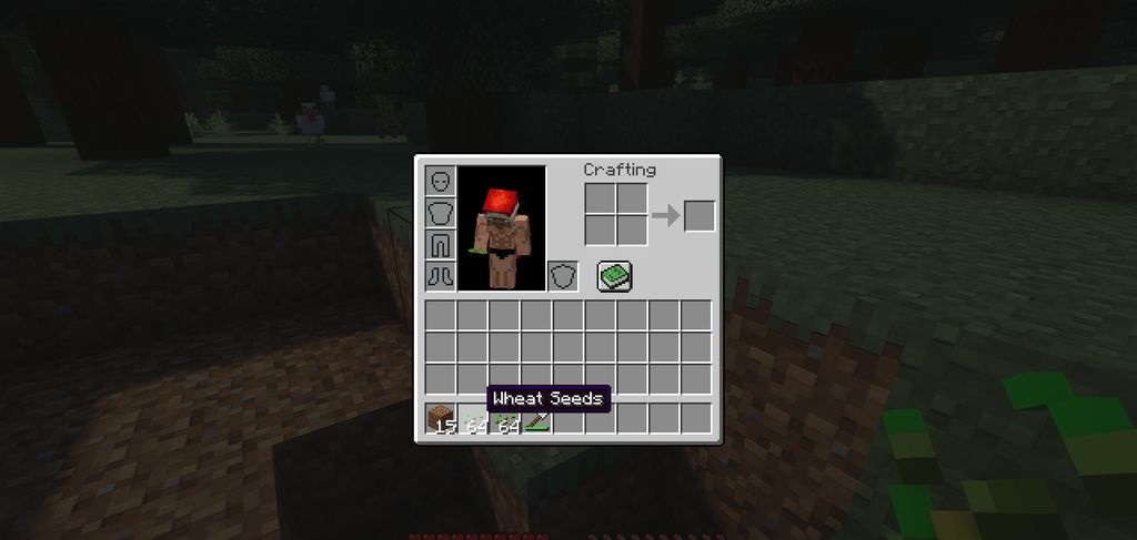Готовый газон в Minecraft после использования мода Grass Seeds