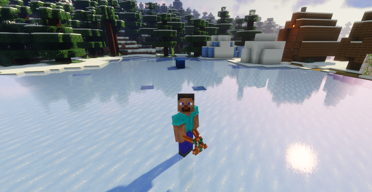 Игровой процесс на сервере Minecraft с модифицированными инструментами