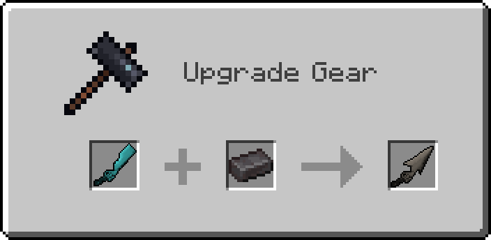 Интерфейс крафта Gunblade в Minecraft