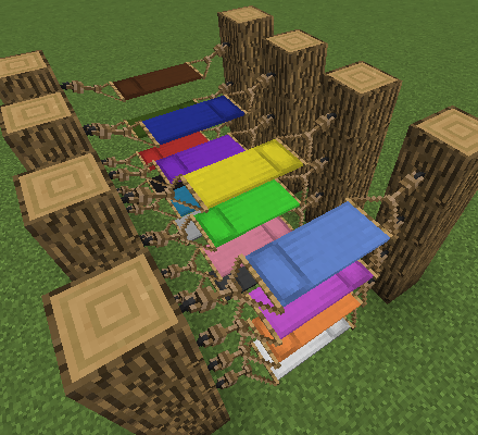 Крафт гамака в Minecraft с модом Comforts