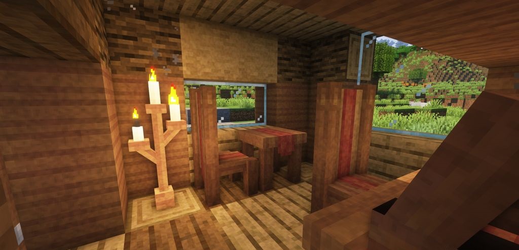 Готовый интерьер с мебелью из Handcrafted в Minecraft