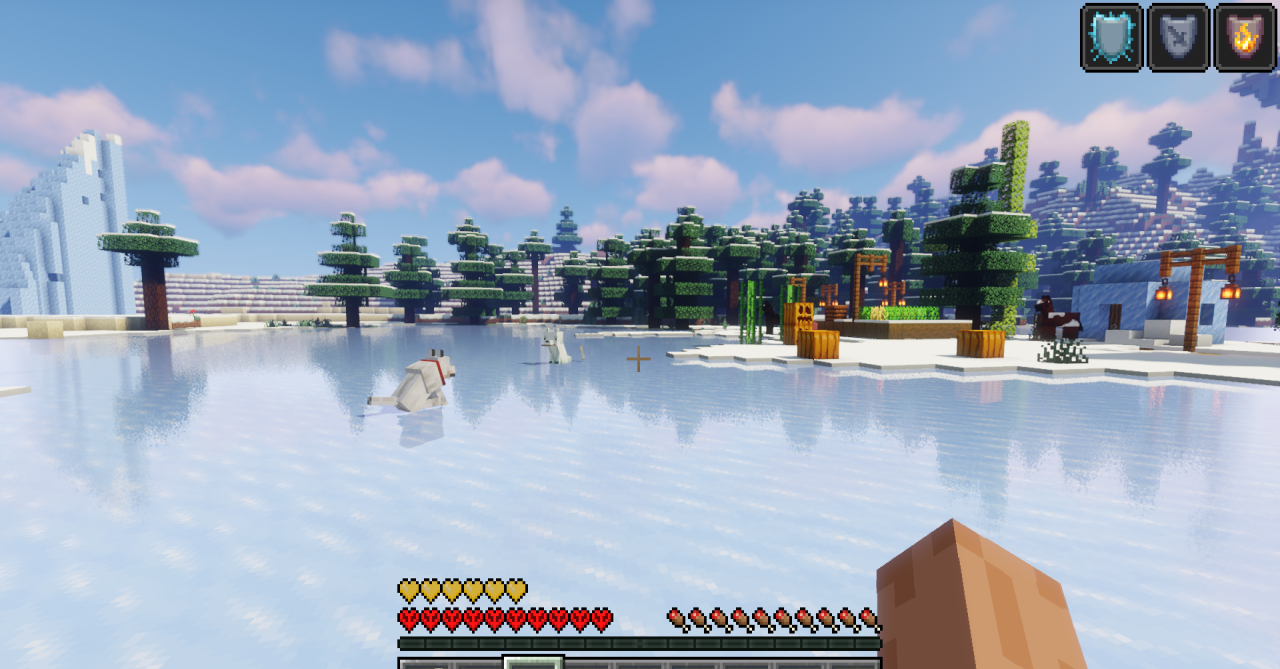Готовый результат после установки Hardcore Hearts в Minecraft
