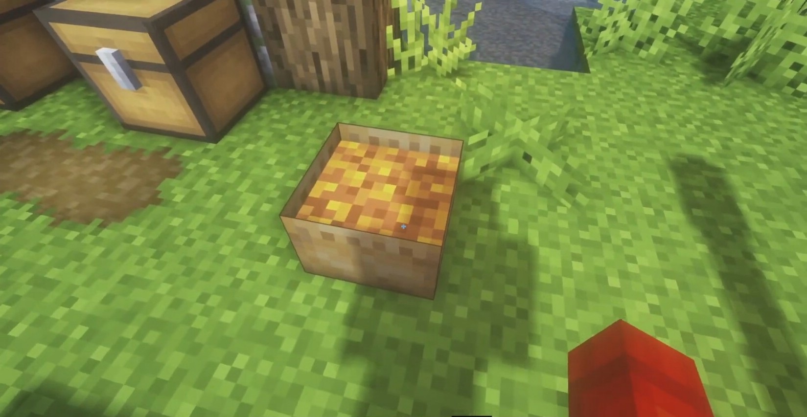 Тыквы и праздничные украшения в деревне Minecraft с модом Haunted Harvest