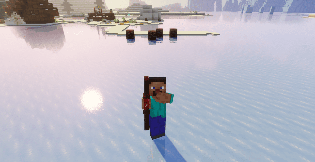 Сравнение стандартного и 3D лука в Minecraft