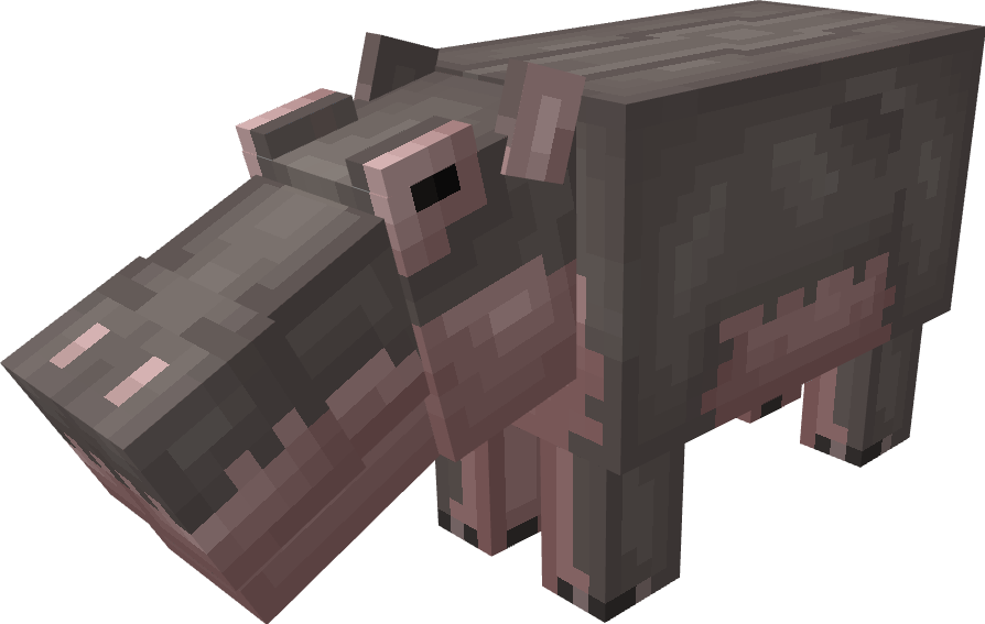 Реалистичная модель гиппопотама в Minecraft с детализированной текстурой