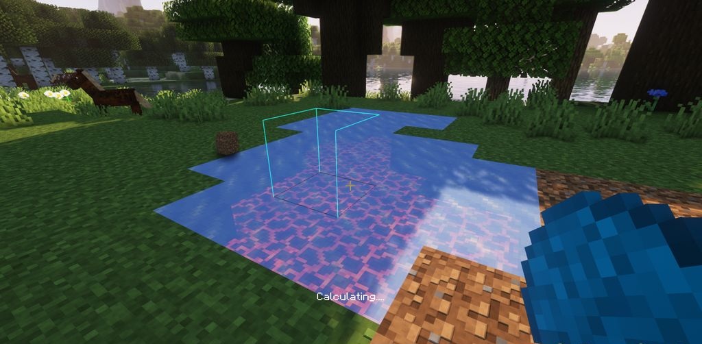 Готовый ровный участок земли после применения мода Hole Filler в Minecraft