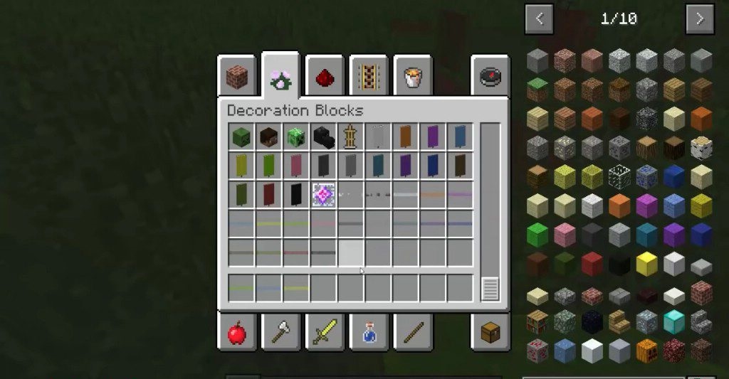 Сравнение обычных и горизонтальных стеклянных панелей в Minecraft