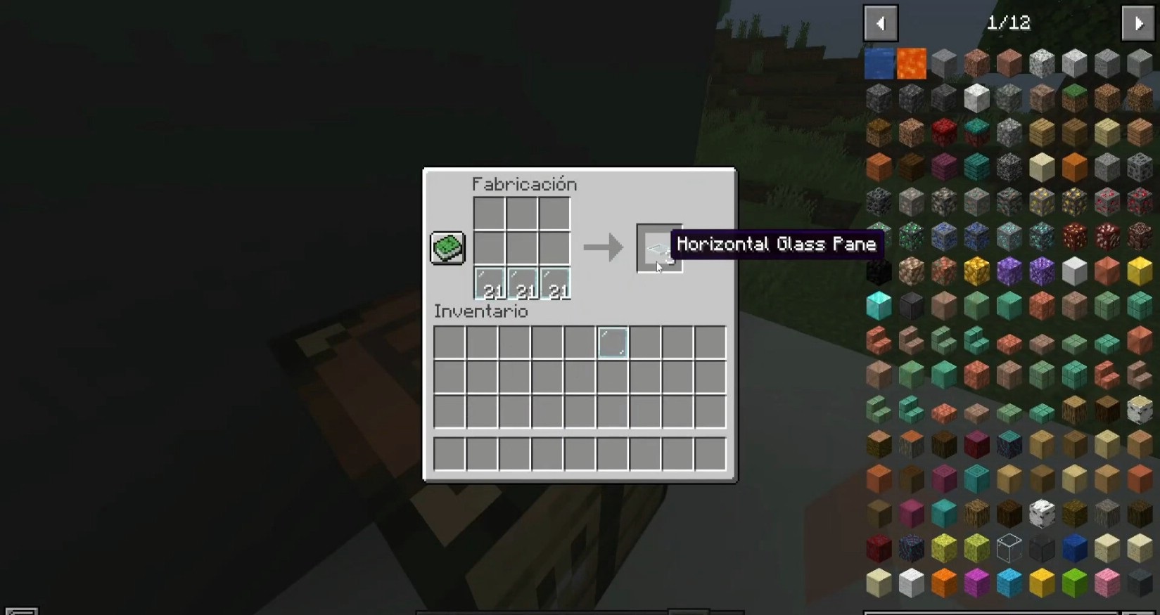 Горизонтальные панели в Minecraft для декоративных перегородок и окон