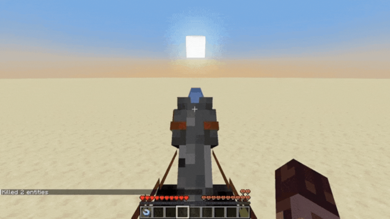 Анимация лошади в Minecraft с подковами, демонстрирующая увеличенную скорость передвижения