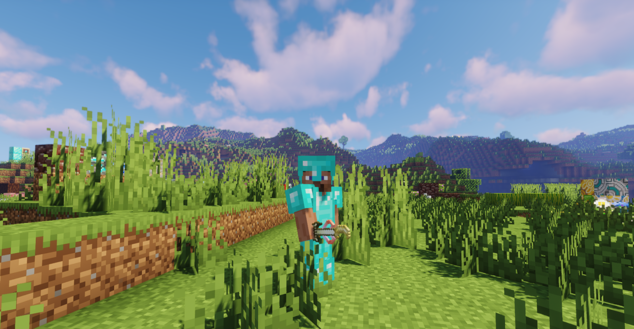Волшебные палочки в действии, игрок использует магию в Minecraft