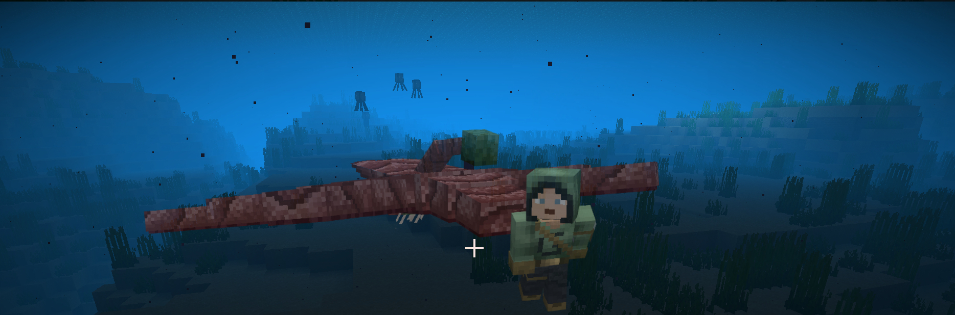 Игрок использует моды в Minecraft для улучшения графики и добавления новых механик