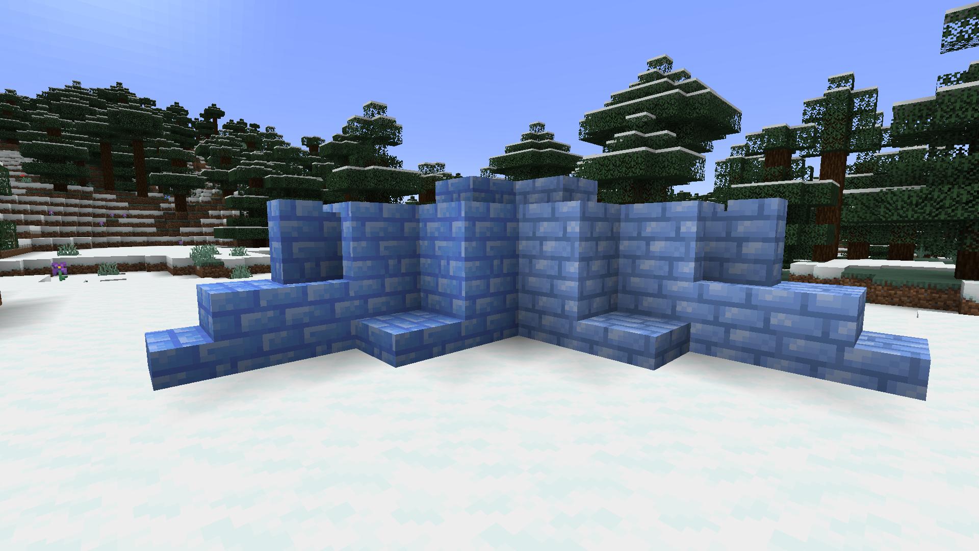 Красивые зимние ландшафты в Minecraft с модом Frostfire Expansion